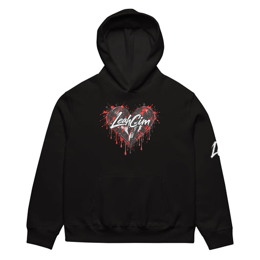 LeahCim Broken Heart Hoodie front graphic