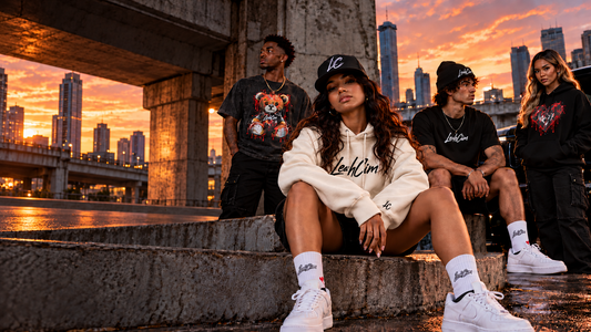LeahCim campaign showing coordinated streetwear looks