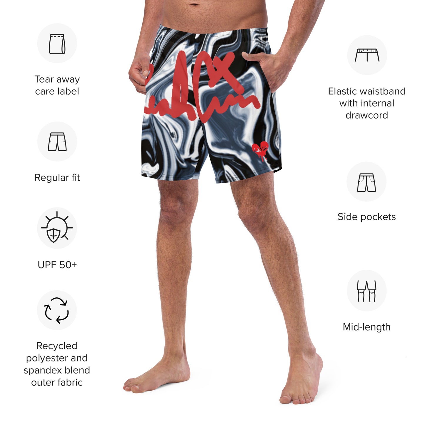 LeahCim Print Swim Trunks LeahCim Clothing