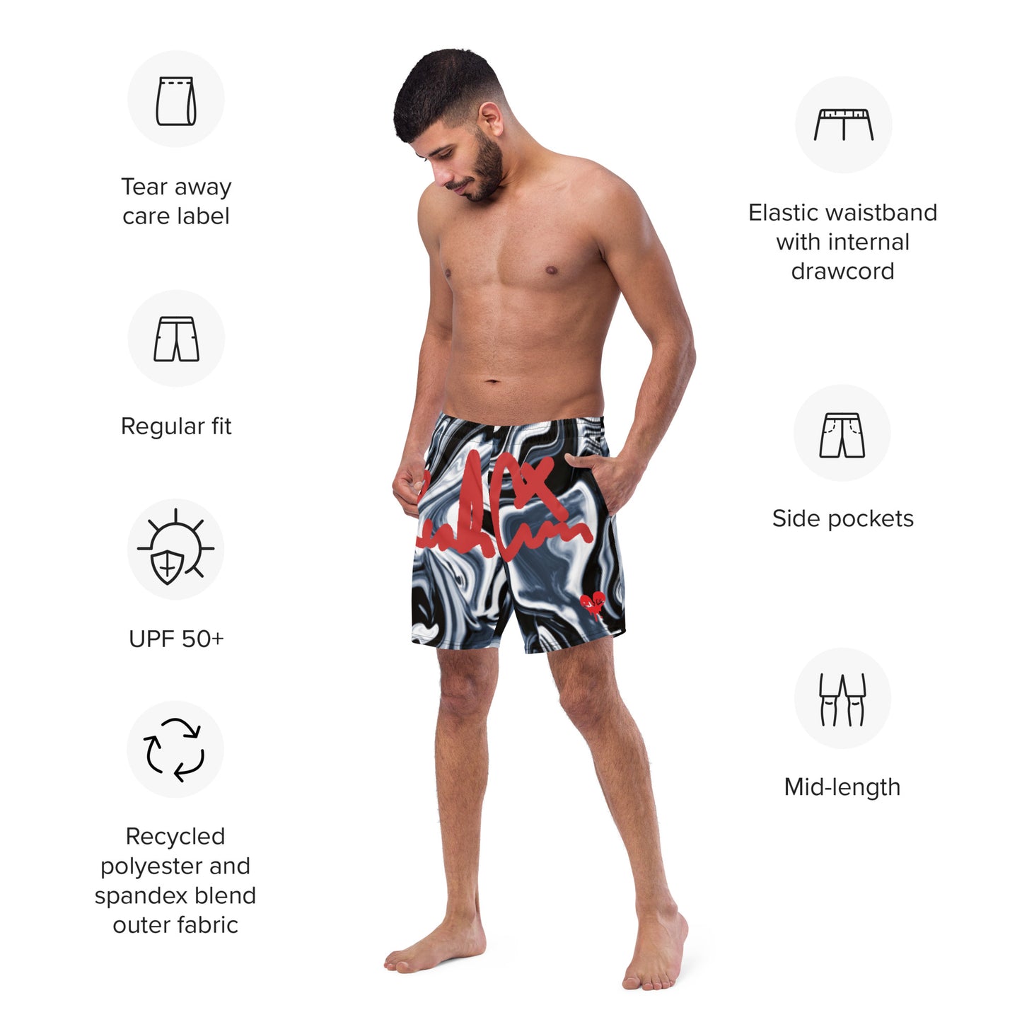 LeahCim Print Swim Trunks LeahCim Clothing