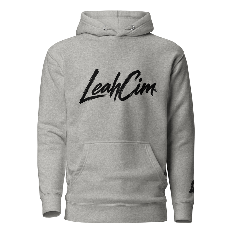 LeahCim Carbon Grey Signature Premium Hoodie with black signature chest logo