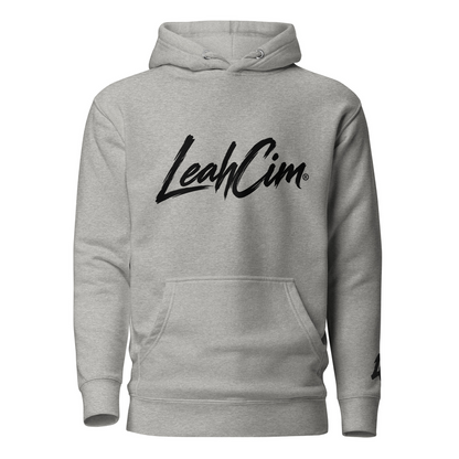 LeahCim Carbon Grey Signature Premium Hoodie with black signature chest logo